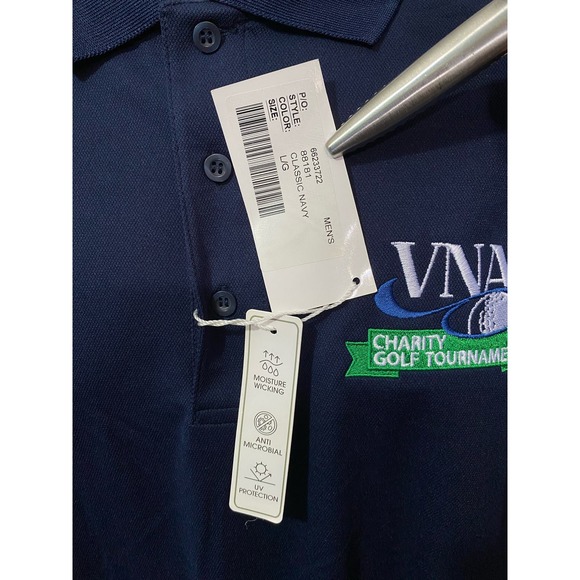 NWT Core365 Men’s Polo Shirt Size Large Classic Navy Blue Short Sleeve VNA - Picture 5 of 9